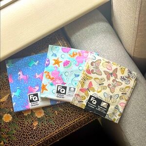 Colorful Fabric Quarter Set with Unicorns, Flamingos, and Butterflies